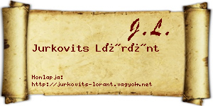 Jurkovits Lóránt névjegykártya