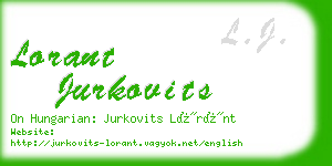 lorant jurkovits business card